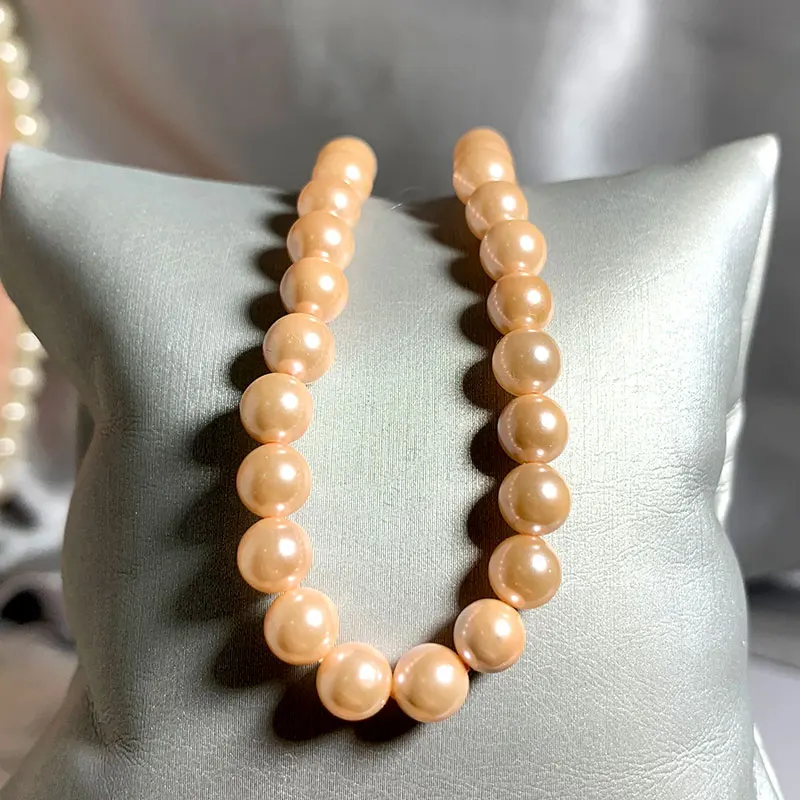 Женское классическое свадебное ожерелье элегантное из перламутрового розового