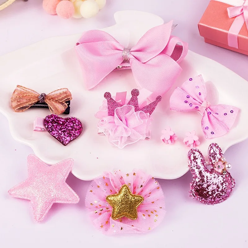 Набор заколок для волос девочек 10 шт. в подарочной коробке | Детская одежда и