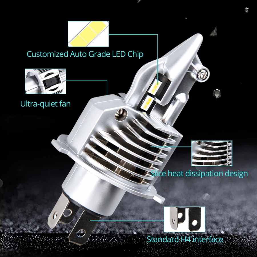 ATcomm H4 светодиодный мотоциклетный головной светильник лампочка HS1 мото скутер