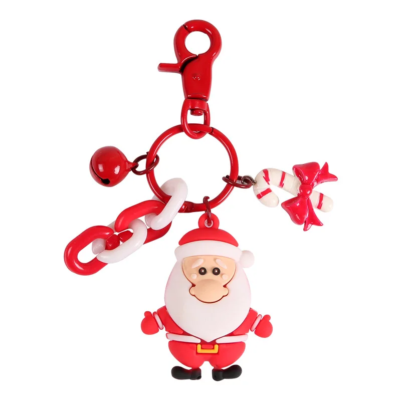 

Santa Claus Snowman Moose Christmas Gift Keychain Cute Animal Headphone Set Accessory Key Chain Car Bag Pendant Keyring