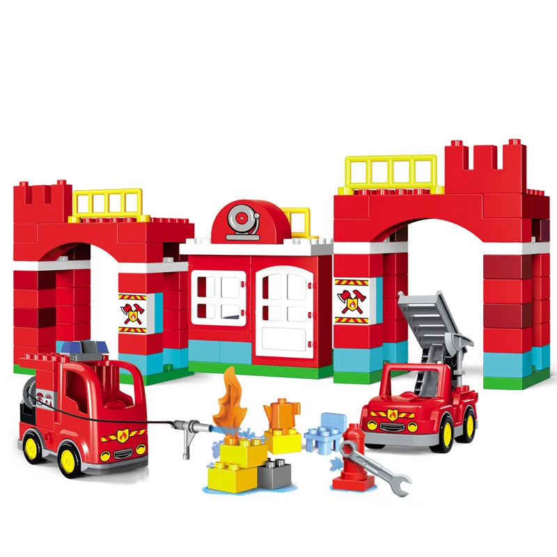 Новый Diy большой Размеры город пожарной пожарные строительные блоки кирпичные
