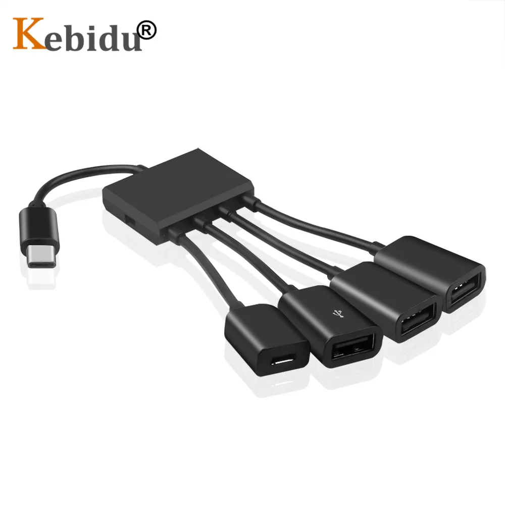 Kebidu несколько OTG USB C концентратор 3 1 до 4 2 0 порт порта type зарядное устройство черз