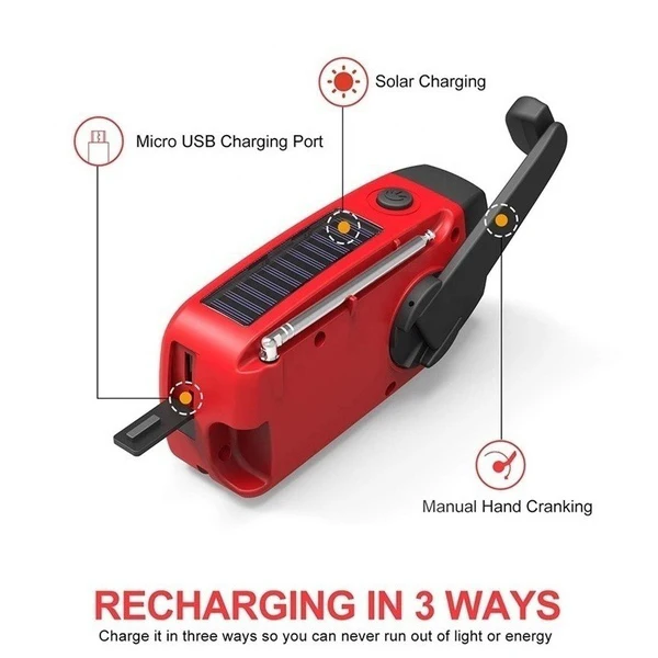 3 in 1 usb solar hand crank radio flashlight emergency self powered 3 led amfmwb radio weather 1000mah smart phone power bank free global shipping