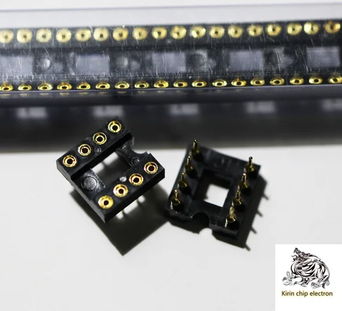 

10PCS/Lot All Gold Plated 8P IC Socket 8PIN IC Socket DIP8 Block 8 Feet round Hole Seat Scoket Base Integrated Circuit