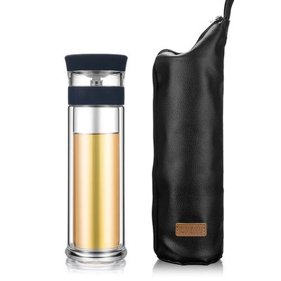 02 Drinking Pot Portable Tea Separation Cups Double-layer Car Cup Creative High Temperature Glass Water Bottle To Send Cup Sets - Цвет: 02