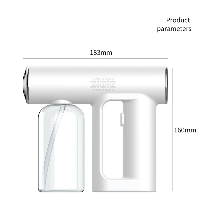 

New 250ML Wireless Electric Disinfection Sprayer Spray Gun USB Charging Blue Light Nano Steam Spray Gun Atomizer Home Sanitizer