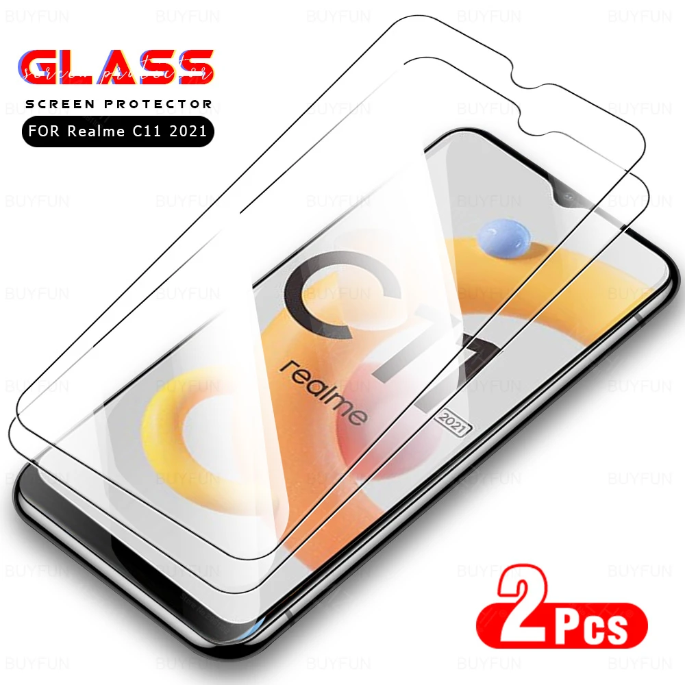 

2pcs for realme c11 2021 screen protector for oppo realme c11 c 11 2021 tempered glass realmec11 2021 protective safety films