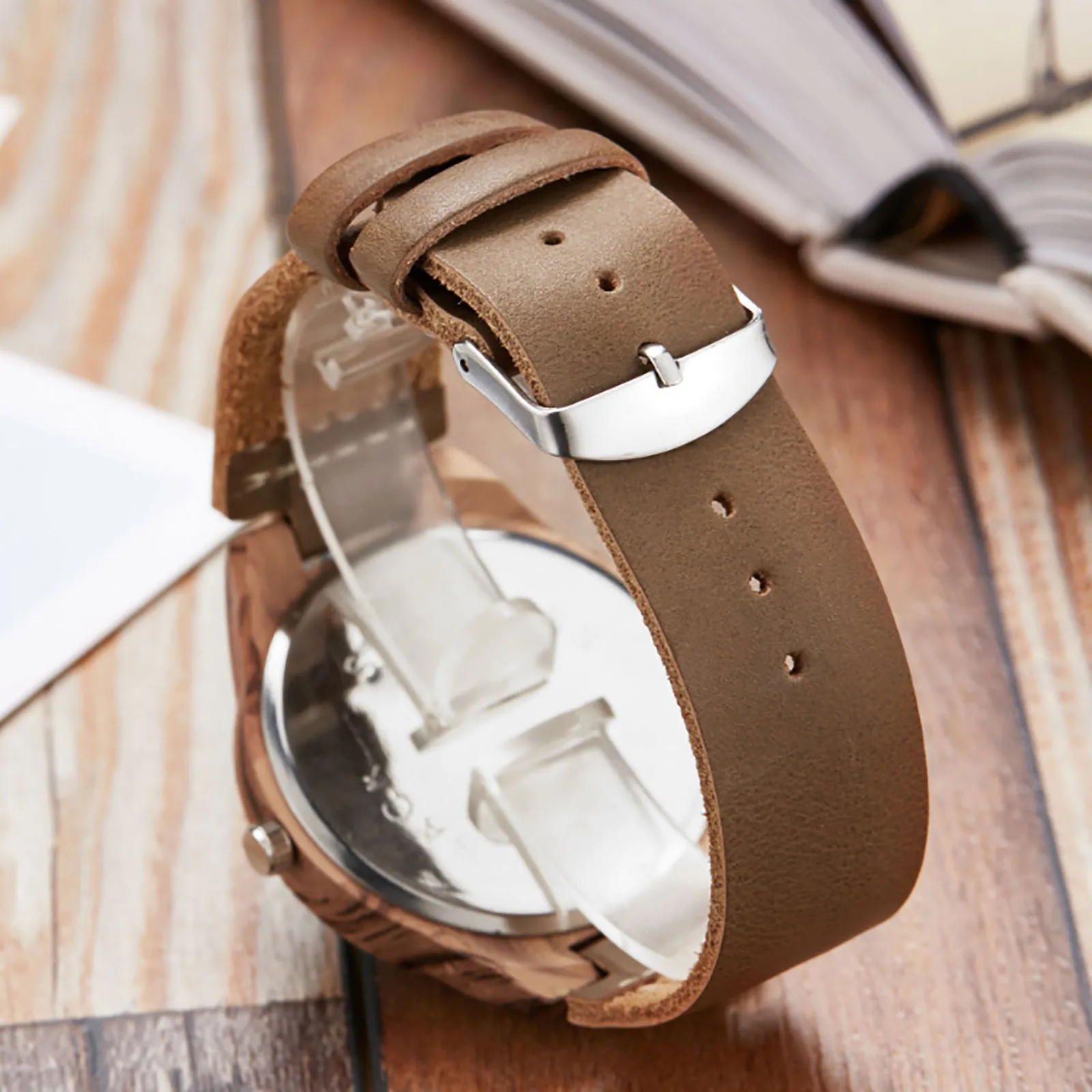 

Watches For Women Casual Leather Watchband Wooden Dial Personality Reveals Your Temperament Ladies Watch