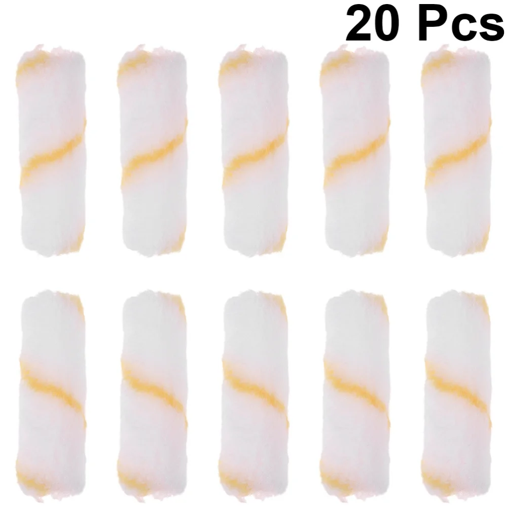 

20PCS Paint Roller Cover Mini Rollers Cover Polyester Roller Sleeve Decorators Brush Smooth Tools Handle