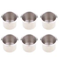 6pcs stainless steel recessed cup drink holder for rv boat marine camper trailer motorhome