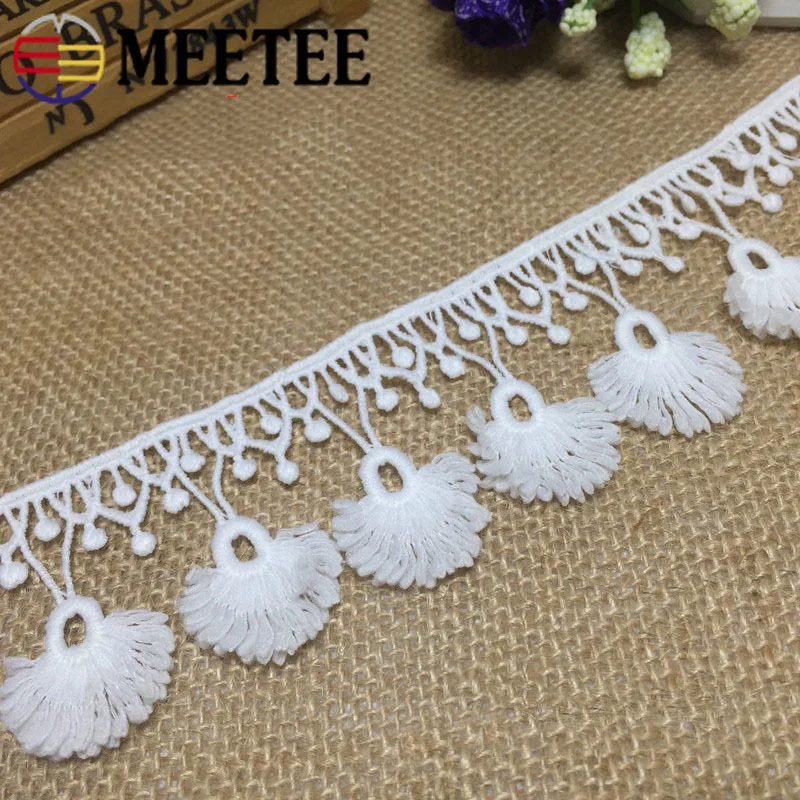 9 ярдов Meetee 5 см хлопок полиэстер кружевная лента шелковая вышивка DIY Одежда