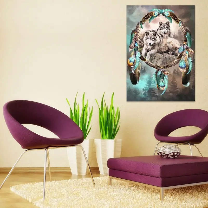 

Wolf 5D DIY Diamond Painting Kits for Adults Full Drill Crystal Rhinestone Embro D2TD