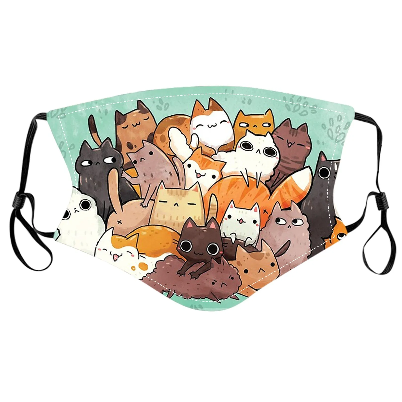 5 шт. Многоразовые моющиеся маски для лица с защитой от пыли цветочным принтом