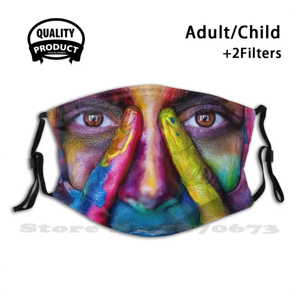

Цветная многоразовая маска для лица для девочек, крутые смешные маски с фильтром, цветные красочные маски для красивых девушек и женщин