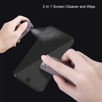 2 in 1 phone screen cleaner spray computer screen dust removal microfiber cloth set cleaning artifact without cleaning liquid