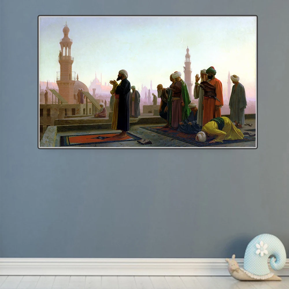 

Citon Jean-Leon Gerome《The Prayer》Canvas Oil Painting Famous Artwork Picture Modern Wall Decor Home Living room Decoration