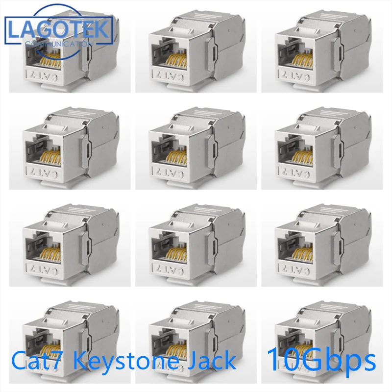 Экранированный FTP модуль Keystone Cat7 Cat6A из цинкового сплава RJ45 12/24 шт. - купить по