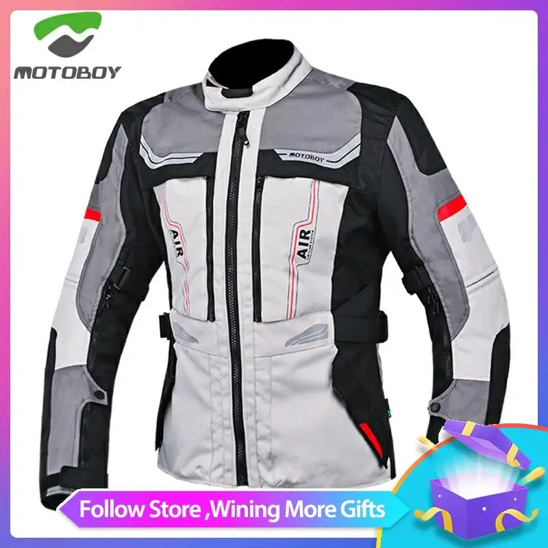 

Motoboy Spring Cold-proof Motorcycle Jacket Moto+Protector Motorcycle Pants Moto Suit Touring Clothing Protective Gear Set
