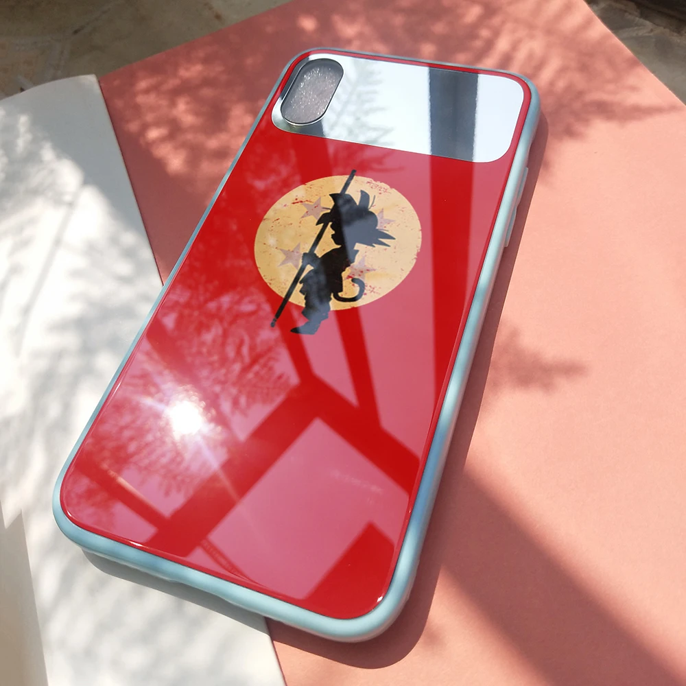 OUTMIX goku Makeup mirror Tempered Glass For iPhone XS XR 7 8 X 6 6S Plus Cover Back Max Case | Мобильные телефоны и