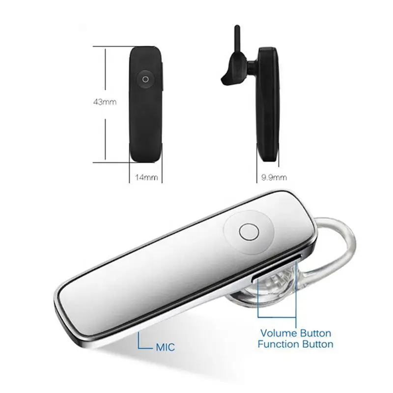

M165 Mini Bluetooth Earphone Stereo Bass Bluetooth Headset Handsfree Earloop Wireless Earphone w/Mic For All Smart Phones