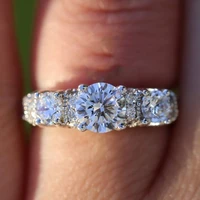 exquisite and brilliant 925 sterling silver diamond wedding princess ring love size 5 11