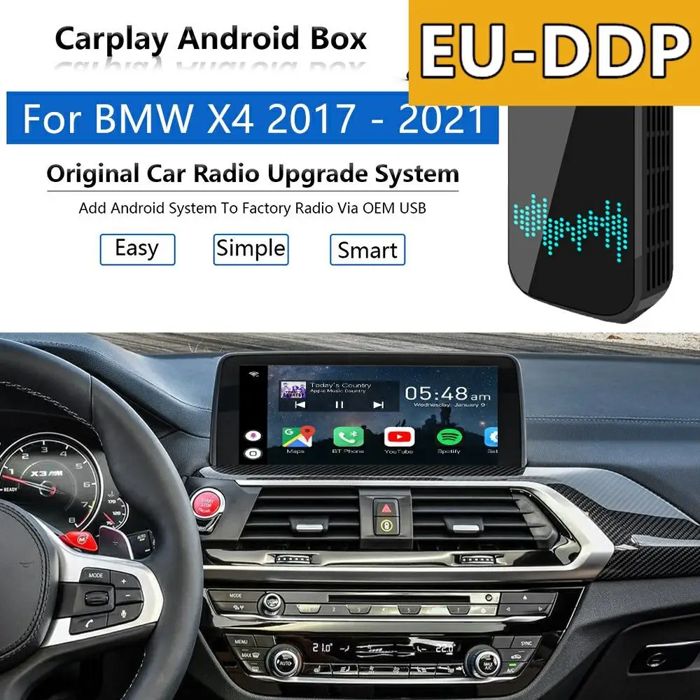 

Radio Carplay upgrade Android Auto Audio For BMW X4 2018 - 2021 USB Apple Wireless AI Box Car Multimedia Player Mirror Link Wifi