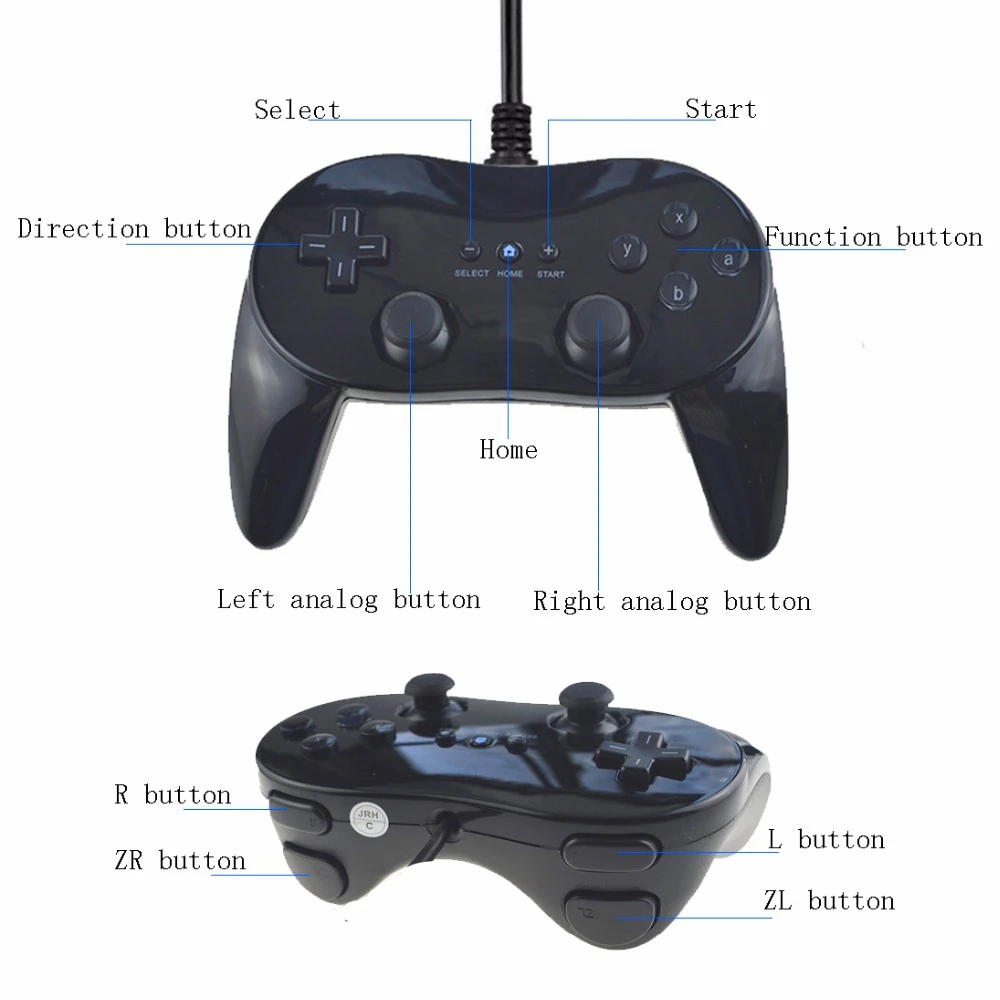 Gamepads New Classic Wired Game Controller Gaming Remote Pro Gamepad Shock Joypad Joystick For Nintendo Wii Second-generation |