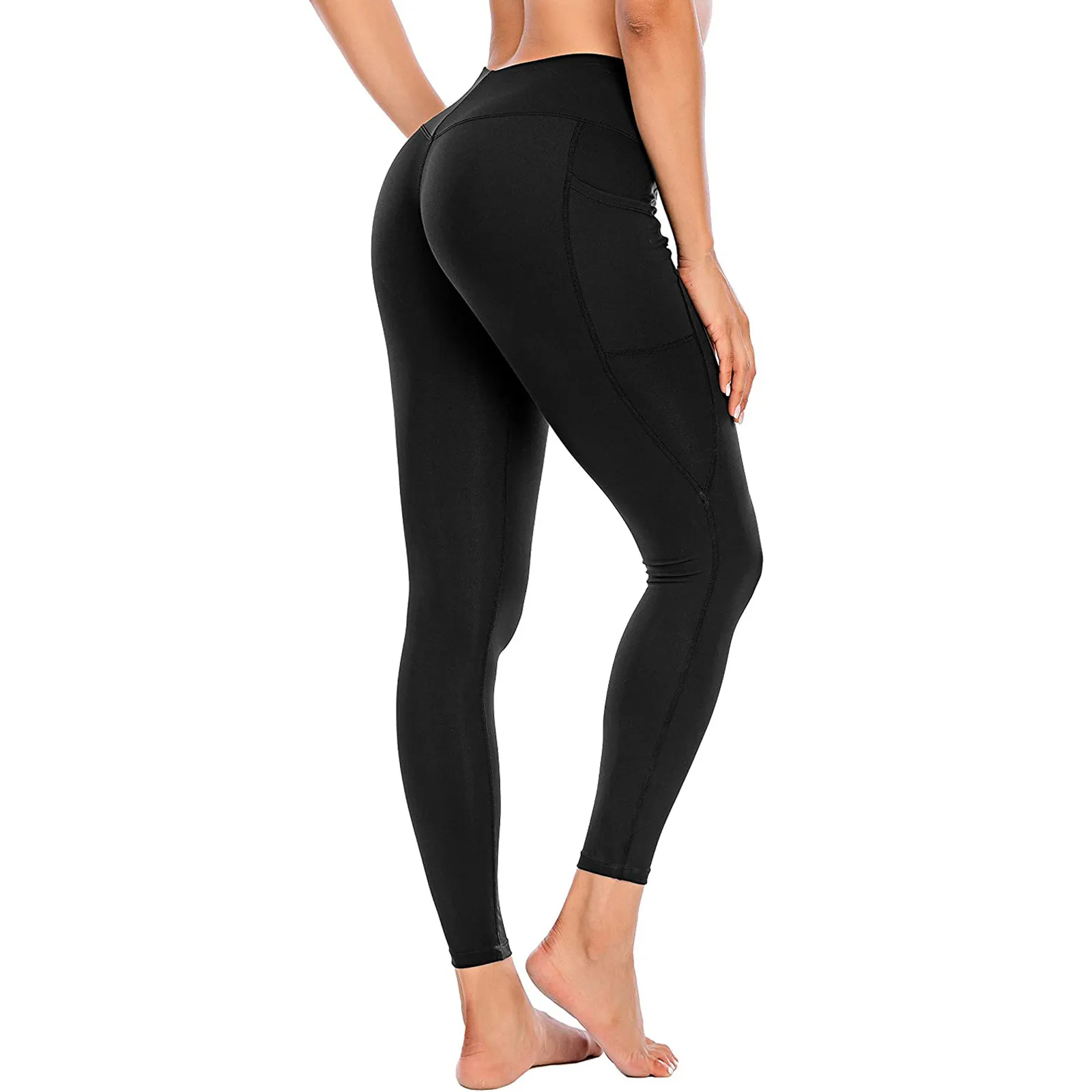 

High Waist Comfortablewomen Workout Out Pocket Leggings Fitness Sports Running Yoga Athletic Pantsfree ShippingStretch