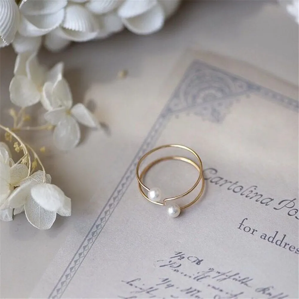 

Classic Rings Resizable Design Rings Base 925 Silver Pearl Rings Settings Women DIY Pearl Rings Accessory No Pearl