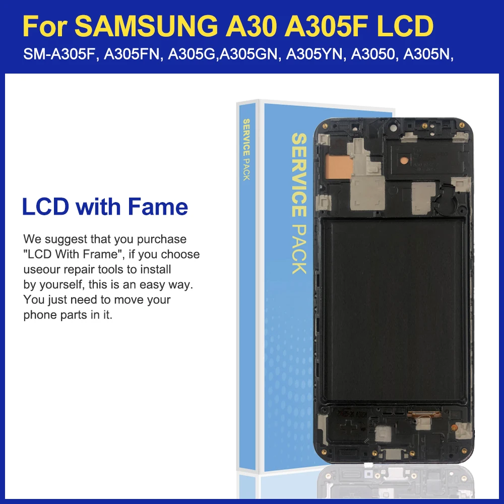 ЖК дисплей 6 4 ''Super Amoled для Samsung GALAXY A30 сенсорный экран с дигитайзером в сборе