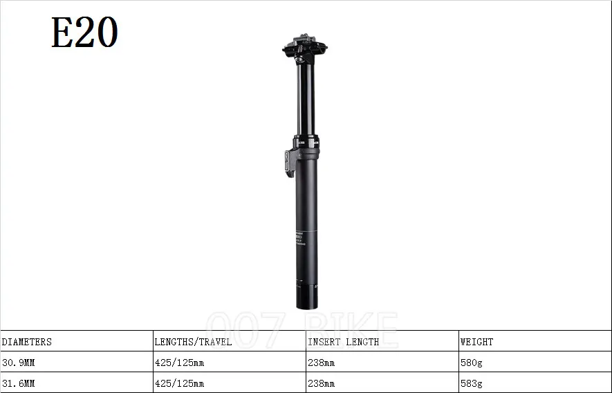 Подседельный штырь для горного велосипеда KS KindShock E20 E20-i 2019/27 2/30 9 мм 31 6 125 | Спорт и