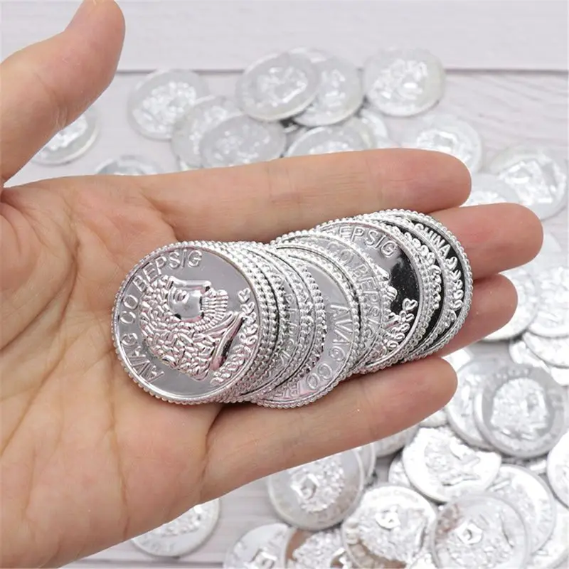

Pirate Gold Coins Plastic Set of 100,Play Gold Treasure Coins for Play Favor Par