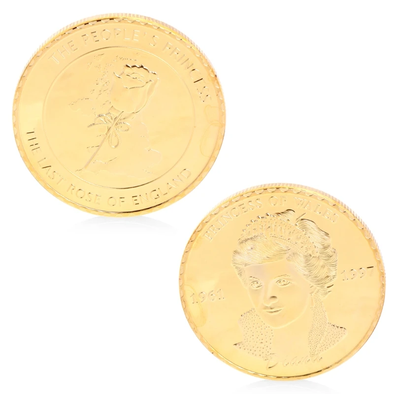 

2 PCS Diana Princess Of Wales Rose Gold Plated Commemorative Coin Collectible Art Gift 2020 New