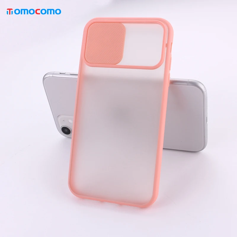 

Sliding Camera Lens Protection Max Mini XS XR X 7 8P Matte Transparent Candy Color Cover Shell Phone Case For iPhone 11 12 Pro