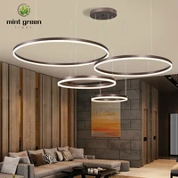 customer specific led pendant lamp circle rings ceiling hanging chandelier loft living dining room kitchen lighting fixture