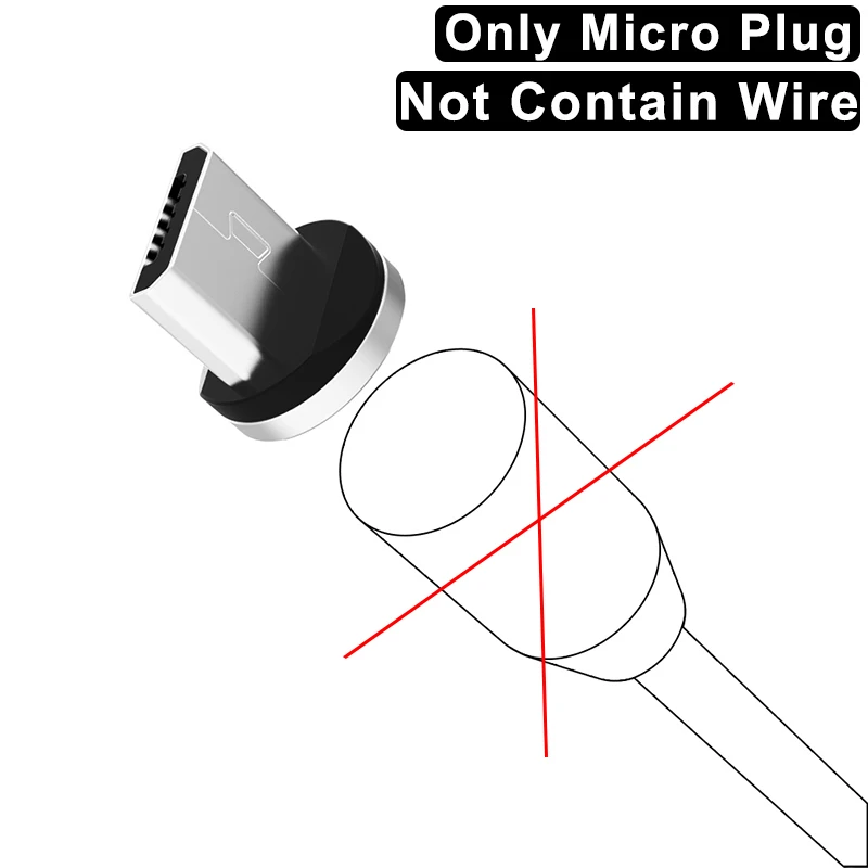 Only Micro Plug Магнитный кабель зарядное устройство Micro usb type C осветительный кабель 2A Быстрая зарядка USBC/type-C провод для iPhone samsung кабели для мобильных телефонов - Цвет: Only Micro Plug