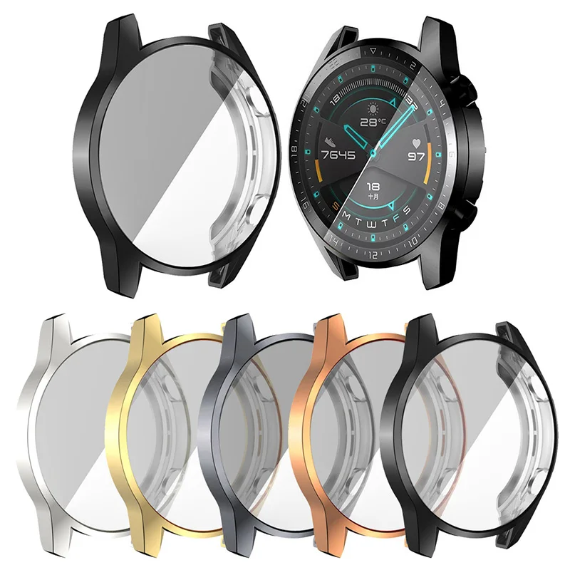 Чехол из ТПУ с гальваническим покрытием для часов Huawei Watch GT 2 e 46 мм сменный