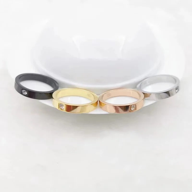 

Classic Original Brand LOGO Ring Fashion Simple Couples Propose Diamond Bvl Ring Free Delivery