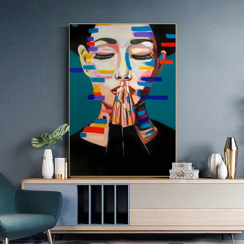 Абстрактная живопись девушка картина маслом Картины Печать на холсте Nordic Стиль
