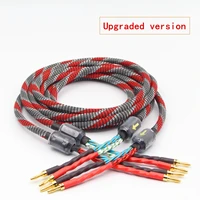 one pair oxygen free copper ofc audio speaker cable hi fi high end amplifier banana spade plug