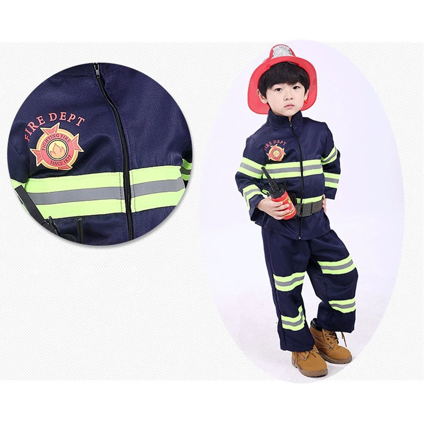 Детская Униформа Пожарника на Хэллоуин вечерние вечеринки карнавальные