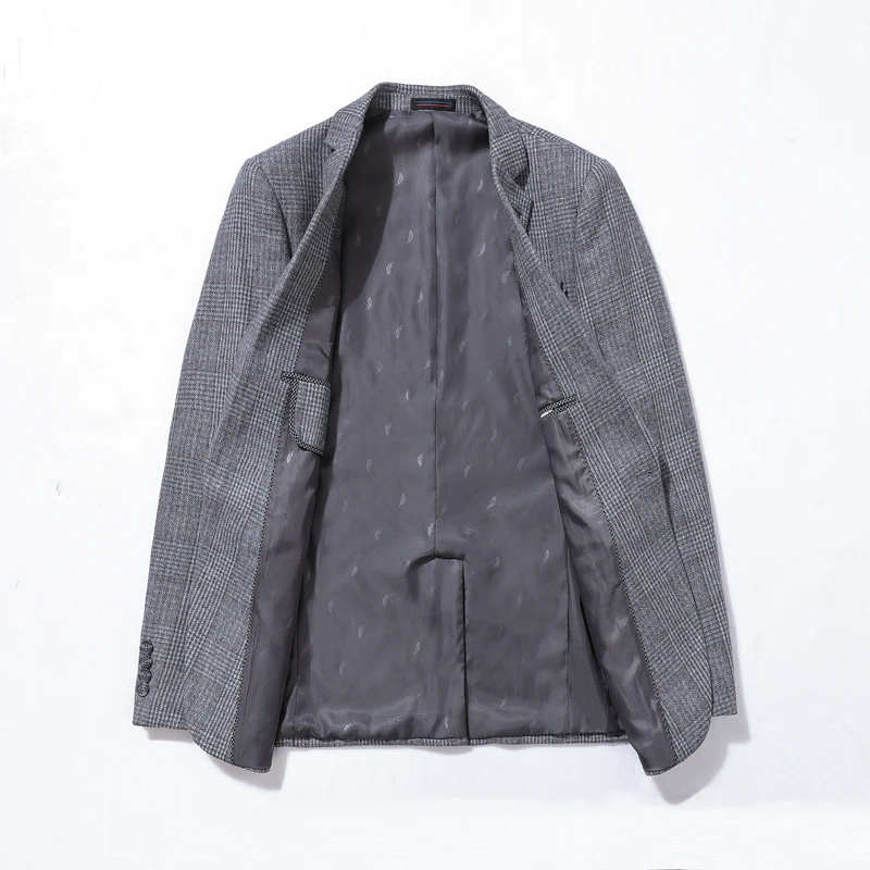 

Mountainskin 2020 Men's Wool Jacket Autumn New Mens Plaid Gentleman Woolen Jacket Casual Slim Fit Handsome Coat Male SA950