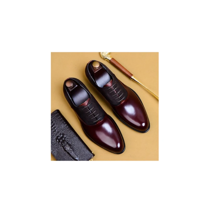 Мужские классические туфли Goodyear черные оксфорды из натуральной кожи обувь для