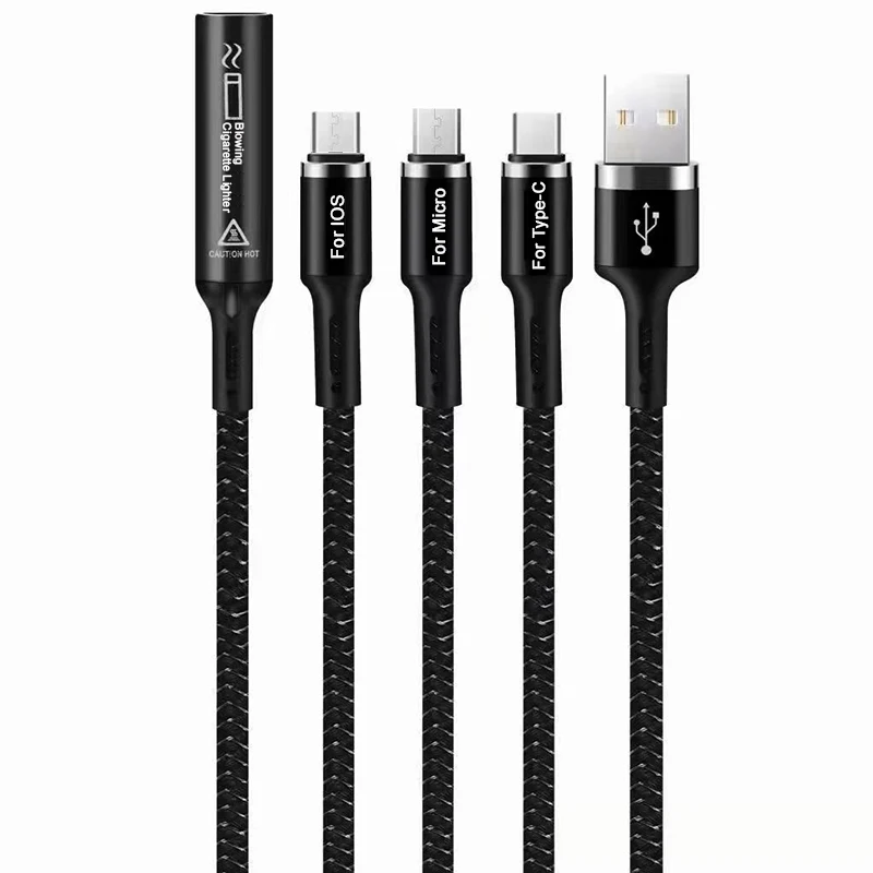 Hot Sell 4 In 1 Micro USB Type C Charger Cable with Cigarette lighter Multi Usb Port c Mobile Phone Wire For Samsung IPhone | Мобильные