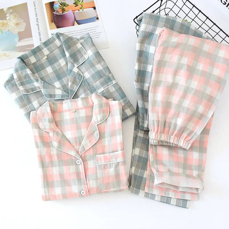 Fdfklak клетчатый Пижамный костюм хлопковые Пижамные комплекты семейная Пижама для