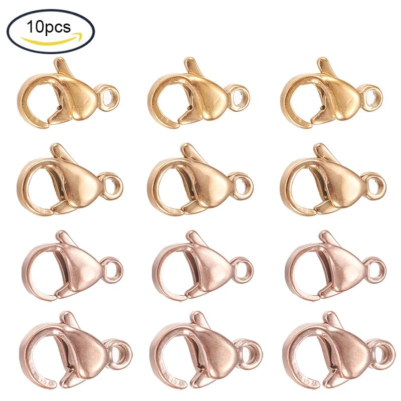 

10pcs 304 Stainless Steel Lobster Claw Clasps 9x6x3mm for DIY Fashion Jewelry Crafting
