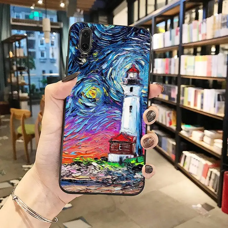 

Starry sky oil painting Sunflower sea art Phone Case For Huawei honor Mate P 10 20 30 40 Pro 10i 9 10 20 8 x Lite
