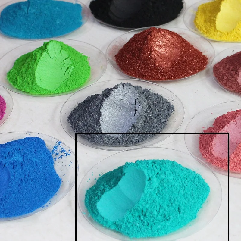 Жемчужная пудра пигмент минеральная Mica порошок Тип 4708 зеленого и синего цвета на