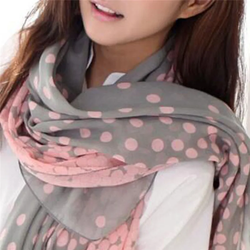 

Women Chiffon Shawls Female Pareo Beach Towels Summer Autumn Printed Dots Fashion Muslim Hijab Wrap Cape Scarves