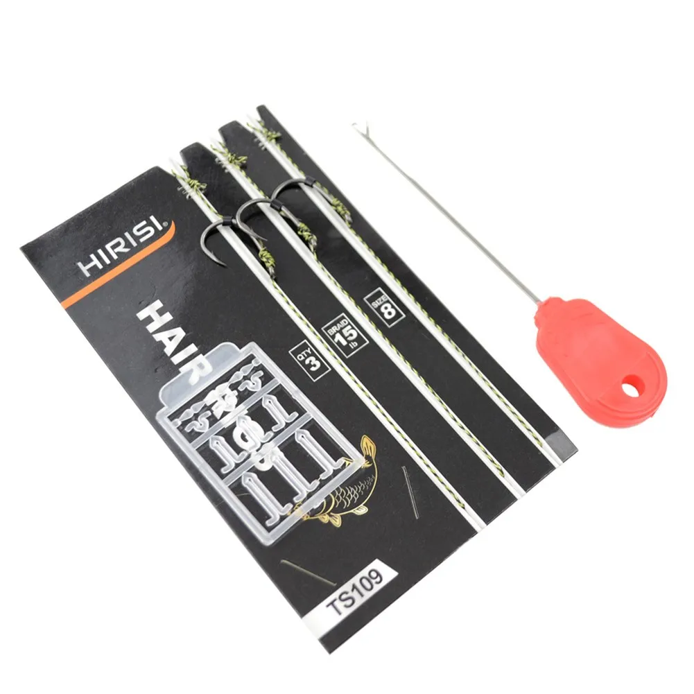 

Carp Fishing Hair Rigs Set Barbed Hooks Leader Rig With Boilie Bait Stop/Needle Boilie Stoppers Spinner Swivel Fish Tackles